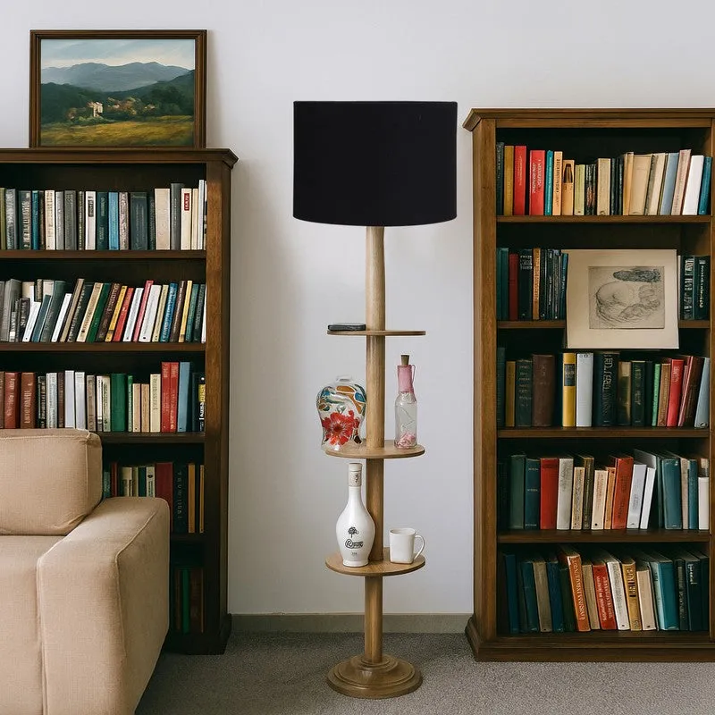 LumiCrate Tower Wooden Floor Lamp - Black media 3