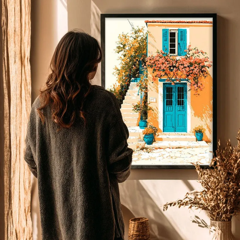 Floral Cascade Canvas Wall Painting - Black Frame media 4