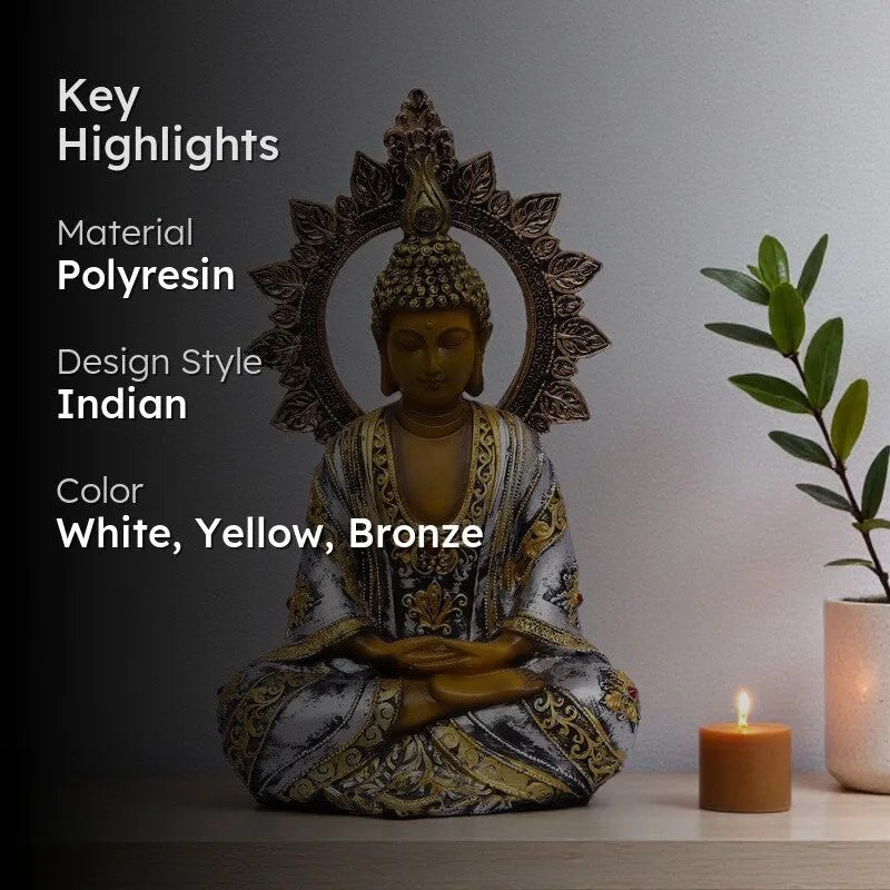 Azure Peace Buddha Idol - Silver media 2