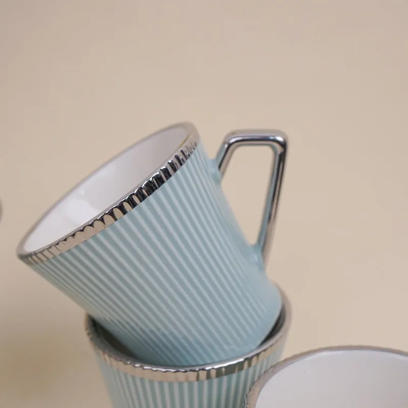 Thira Porcelain Tea Cup (180 mL Each/Blue) - Set of Six media 6
