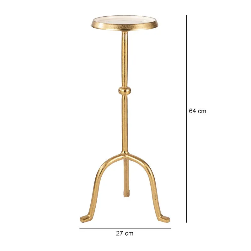Curved Base Designer Aluminum Side Table - Gold media 6