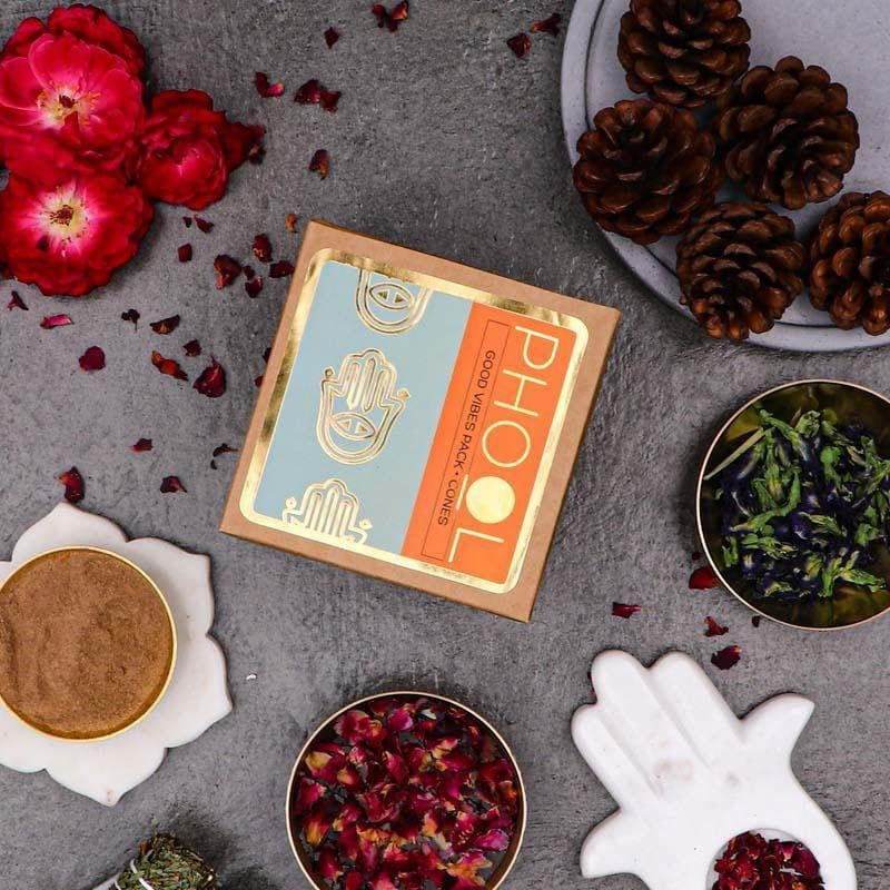 Phool Goodvibes Combo Pack - Natural Incense Cones Indian Rose & White Cedar media 3