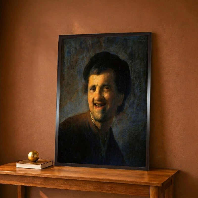 Laughing Young Man Canvas Wall Painting - 9 x 12 Inches