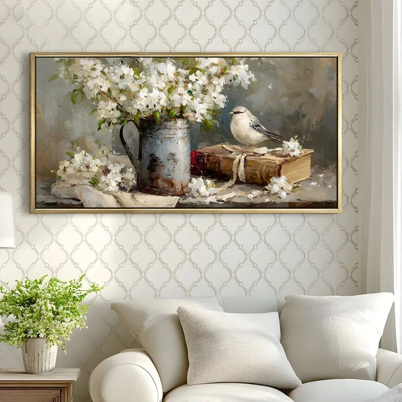 Vintage Petals Canvas Wall Painting With Frame media 4