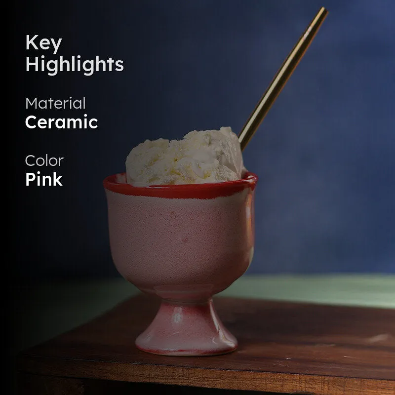 Eloisa Ceramic Ice Cream Cup (Pink) -200 mL media 2