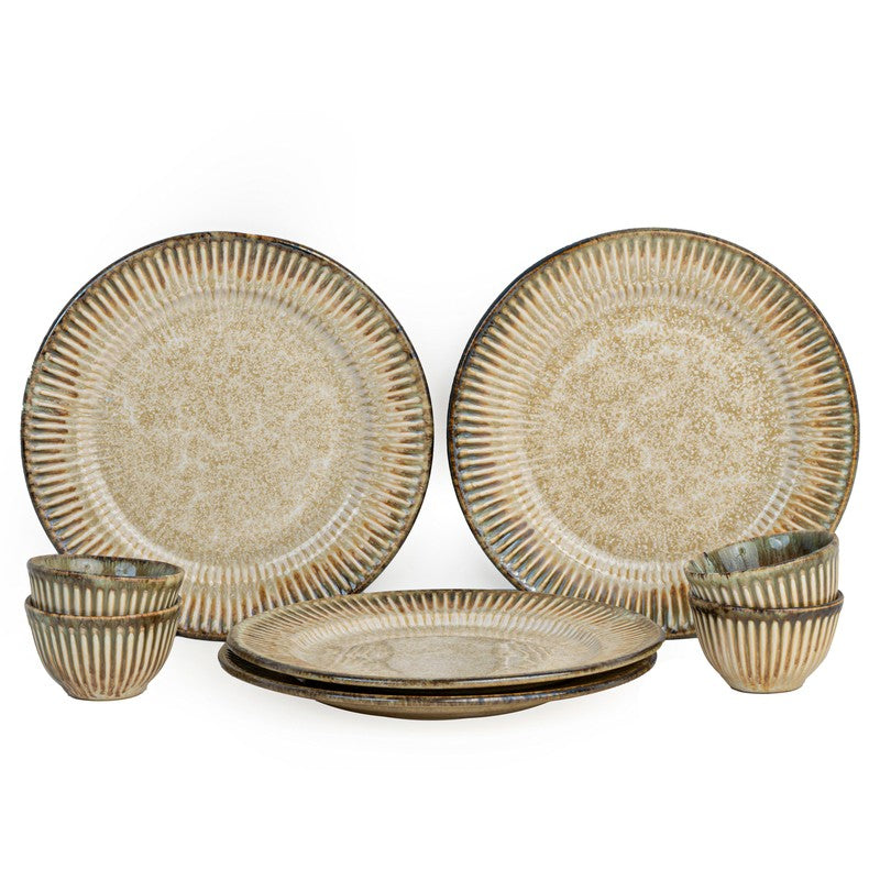 Mintora Beige Ceramic Dinner Set - 8 Piece Set media 3