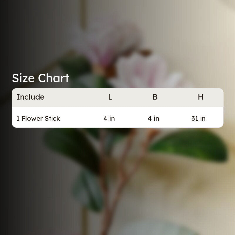 Artificial Magnolia Polyester Flower Stick - White & Pink media 6