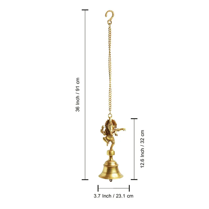Nritya Ganapati Brass Hanging Bell - Set Of Two media 6