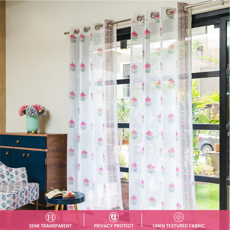 Urban Space Summer Curtain (Pink) - Set Of Two media 4