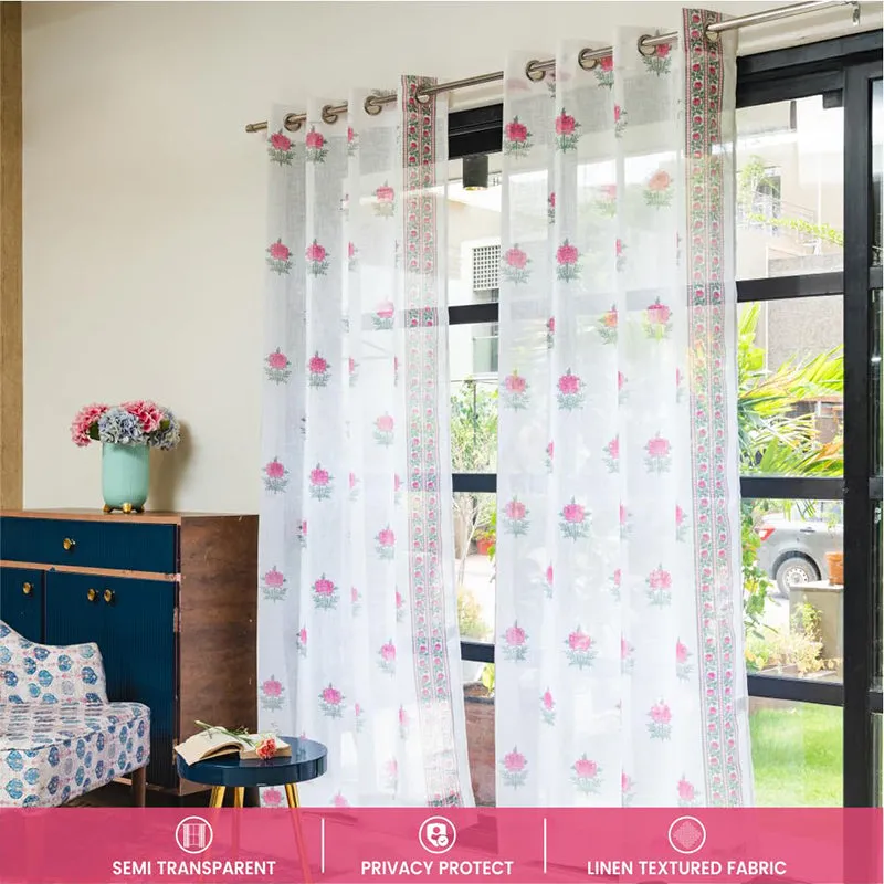 Urban Space Summer Curtain (Pink) - Set Of Two media 4