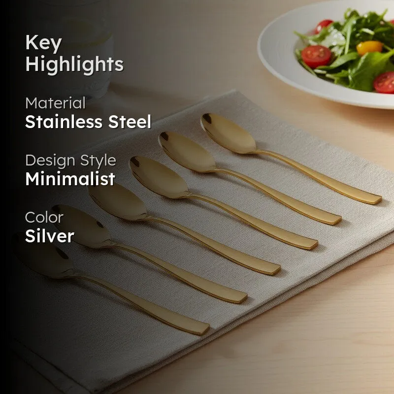 Caviar Stainless Steel Baby Spoon - Set of Six media 2