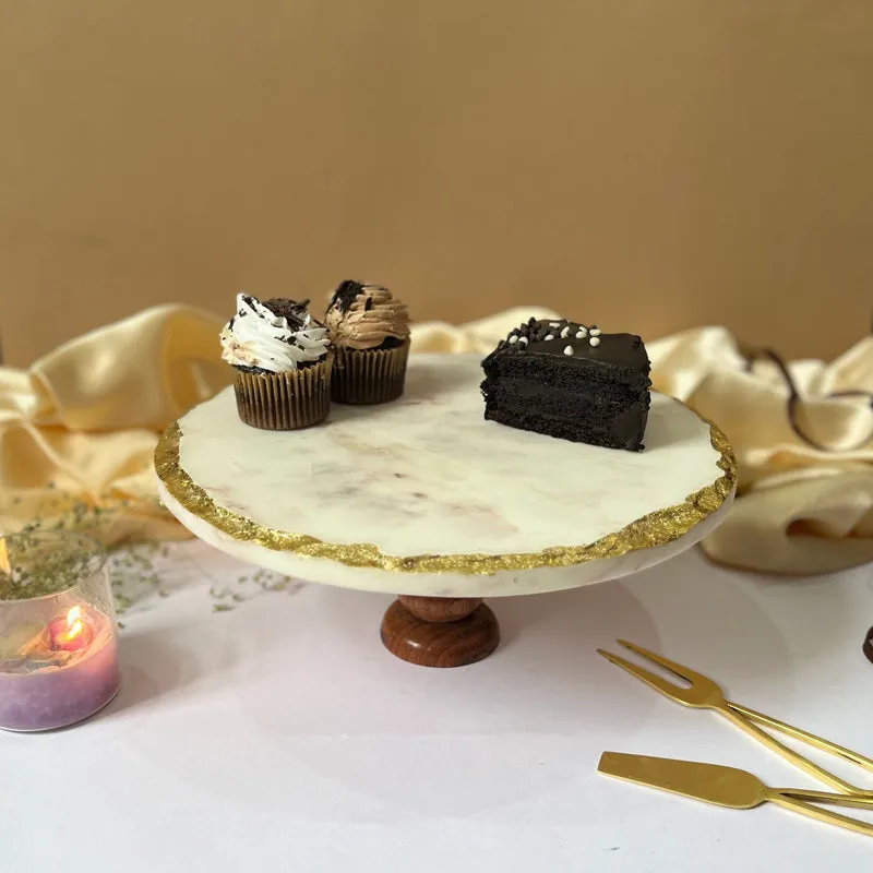 Evie Marble & Wooden Cake Stand media 5