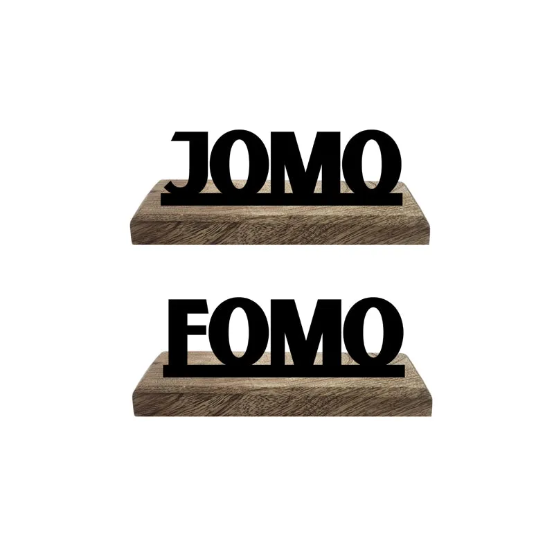 JOMO & FOMO Typography Showpiece - Set Of Two media 4