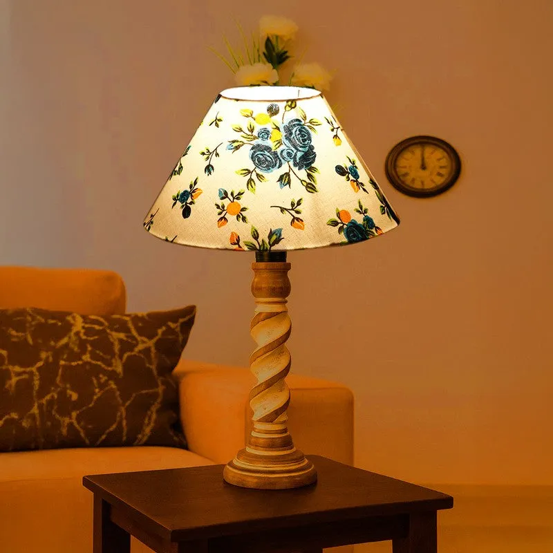 Modera Elyn Floral Wooden Table Lamp - Multicolor media 1
