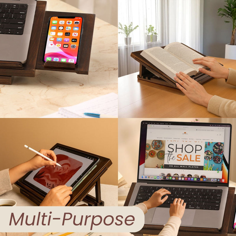 Mughal Flora Wood Laptop Stand media 6