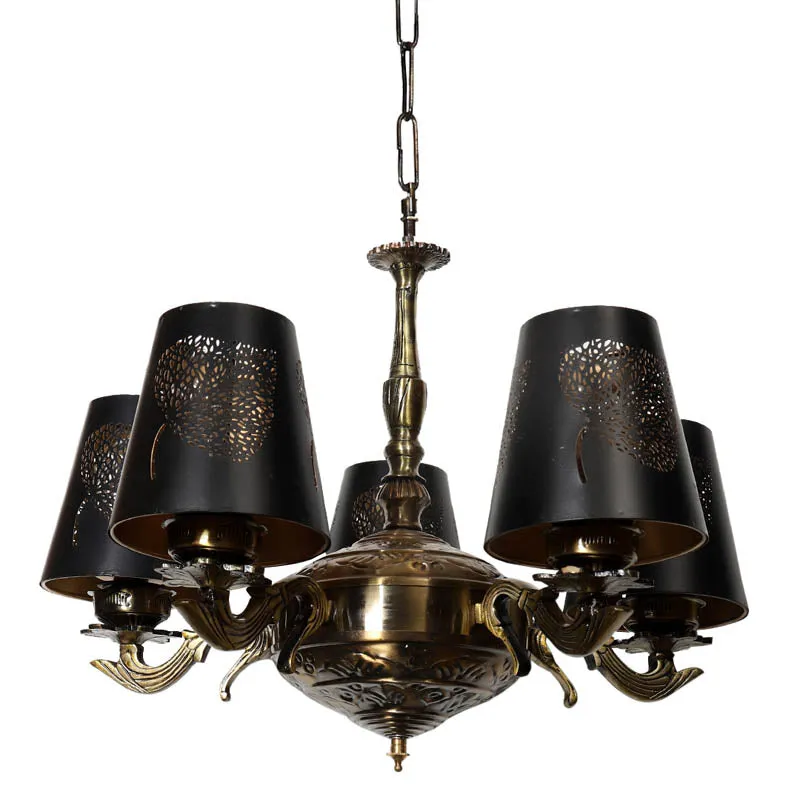 Raafae Conical Golden Antique Ceiling Lamp media 4