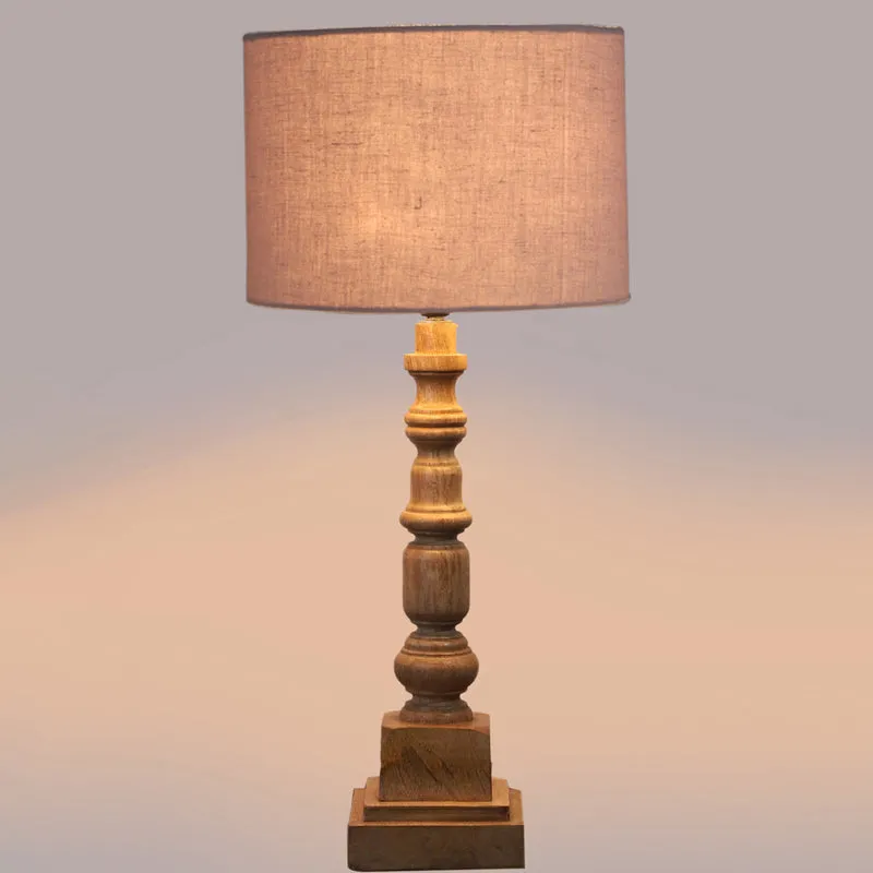 Cotin I Arbor Wooden Table Lamp - White,Brown media 4
