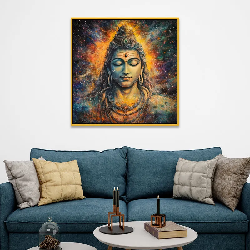 Shiva Meditation Canvas Wall Art With Frame media 5