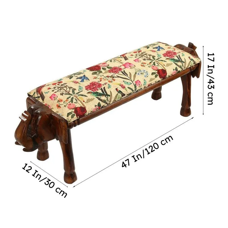 India Circus Acacia Wooden Bird Wooden Bench media 7