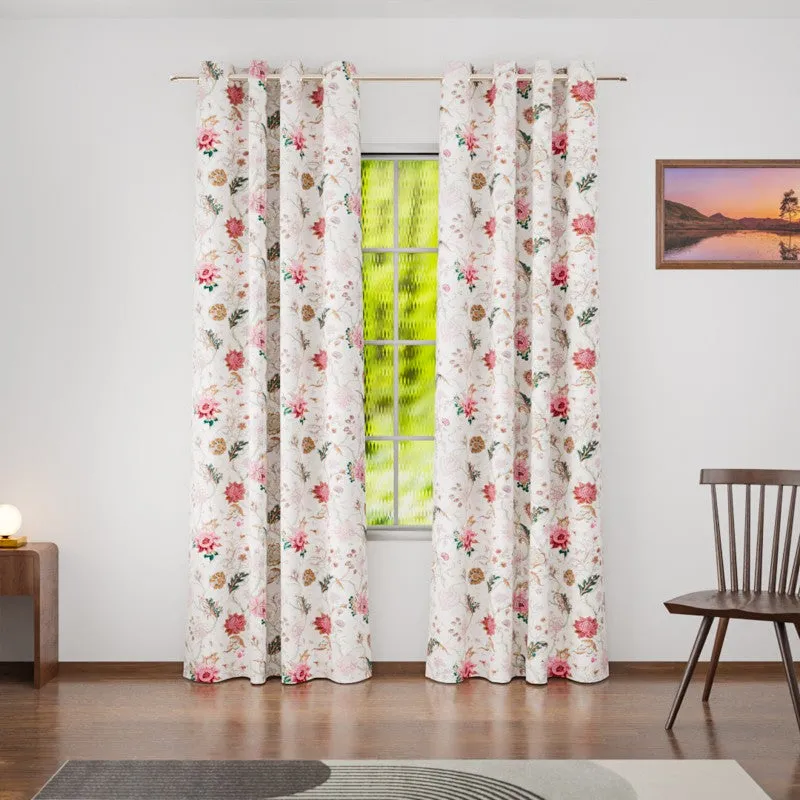 SoftBlossom Cotton Curtain - Set Of Two media 1