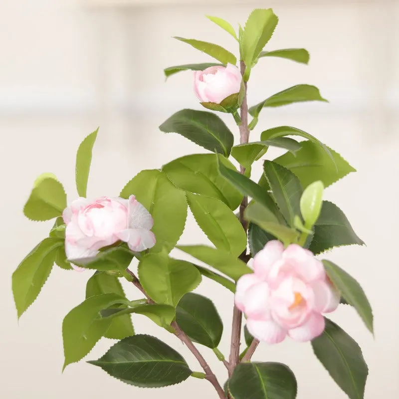 Artificial Pink Flower Plant With Black Fiber Pot - 1.2 Feet media 6