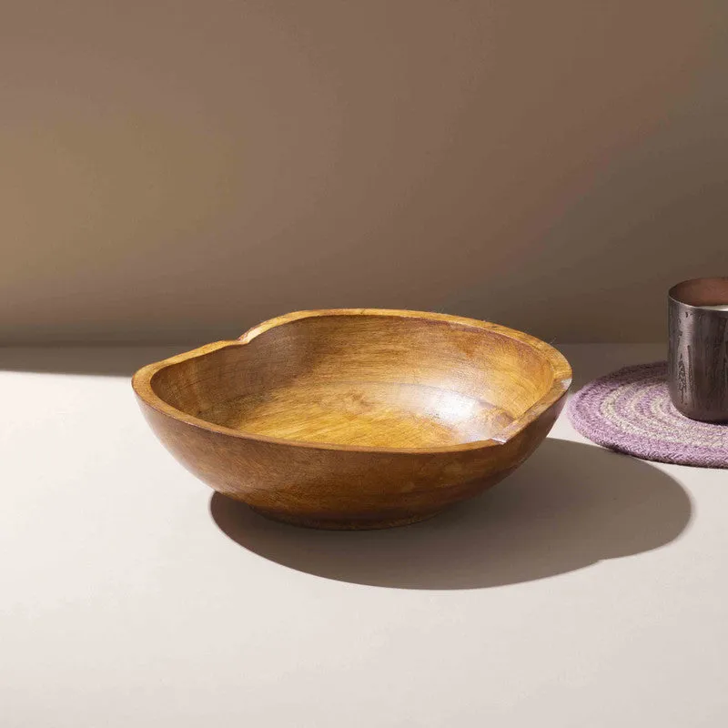 Sajiro Handcrafted Mango Wood Serving Bowl -  1250 mL media 3