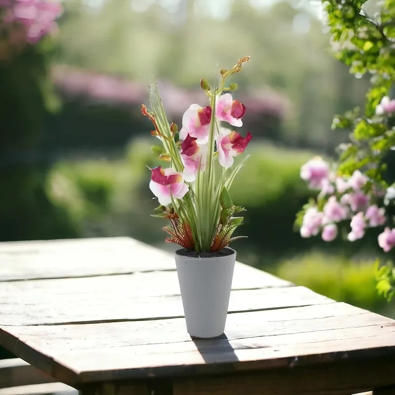 Artificial Bonsai Flower Plant with Ceramic Pot - 0.8 Feet (Purple) media 4