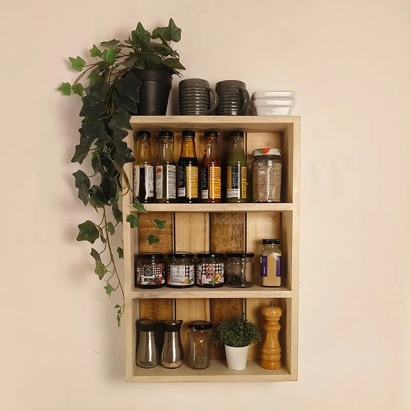 Samurack Wooden Kitchen Storage Wall Shelf media 3