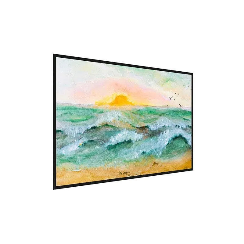 Painting Sunset At Sea Canvas Painting - Black Frame media 3