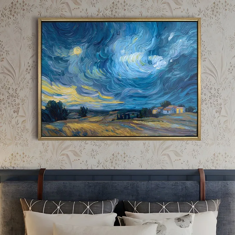 Azure Tempest Canvas Wall Painting With Frame media 5