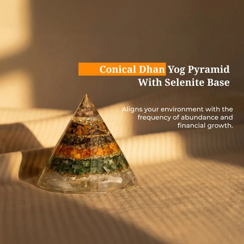 Conical Yoga Glass Pyramid Showpiece media 3