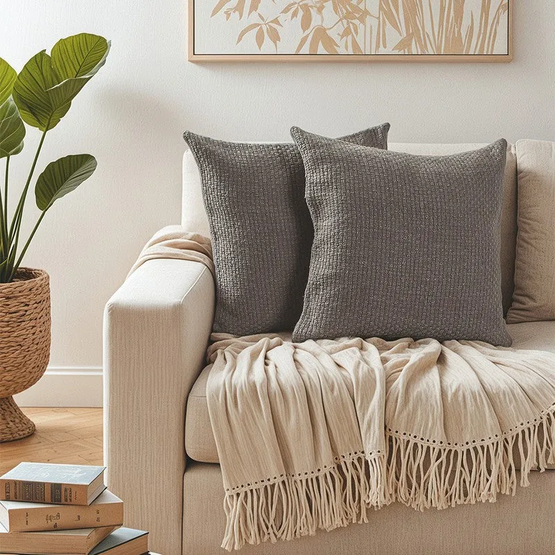 Aenya Dream Cushion Cover (Grey) - Set Of Two media 1