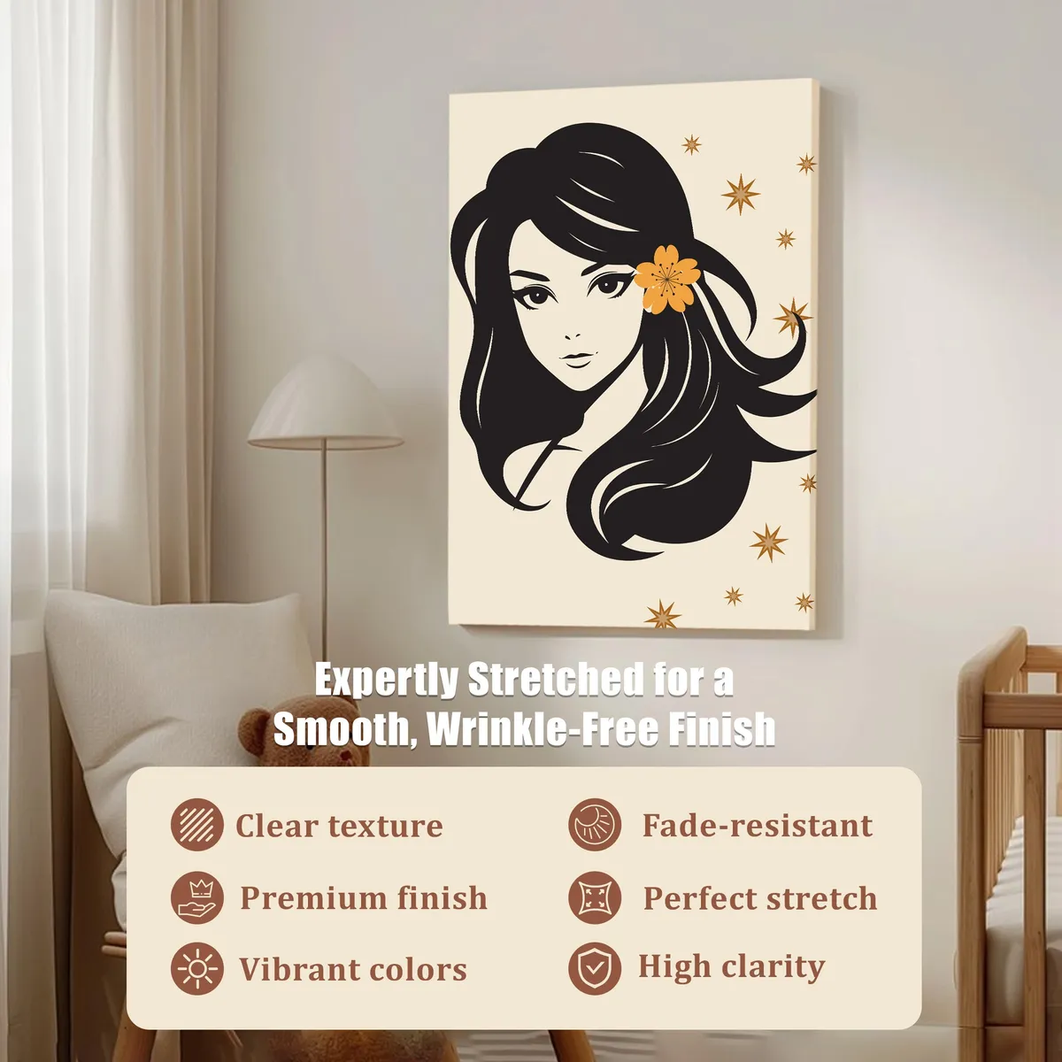 Mystic Petal Cotton Canvas Wall Painting media 4