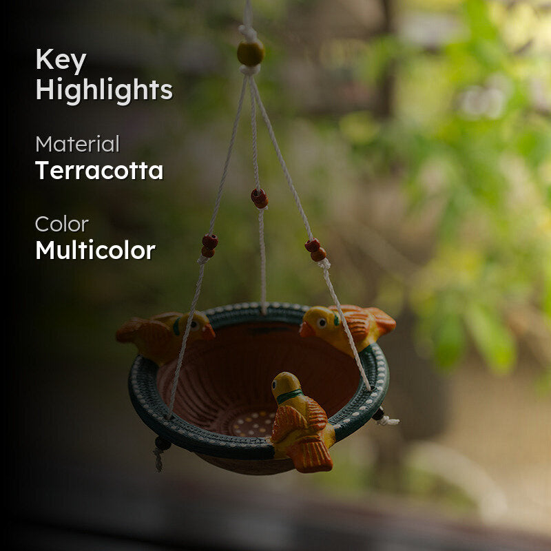 Shakunthala Terracotta Bird Feeder media 2