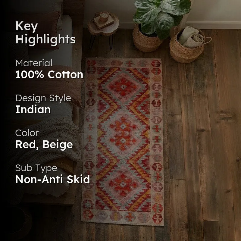 Sharp Angles Cotton Hand Woven Runner Rug media 2