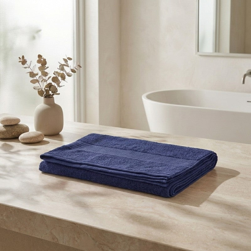Monte Carlo Dry Nest Pure Cotton Bath Towel - Navy Blue - 90 x 180 cms