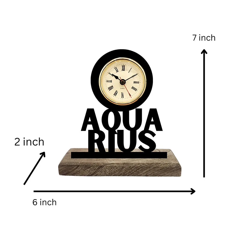 Aquarius Zodiac Analog Table Clock media 5