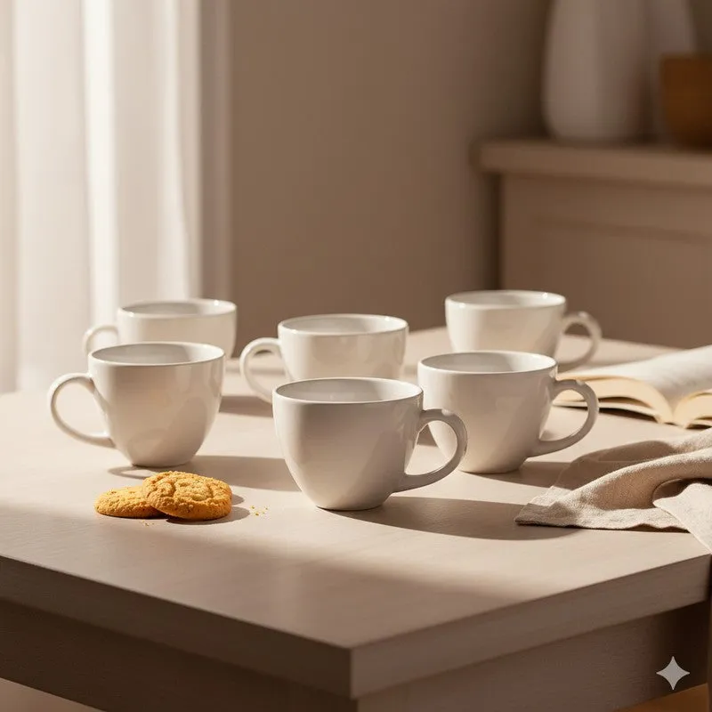 Zen Ceramic Tea Cup (180 mL Each) - Set Of Six media 1