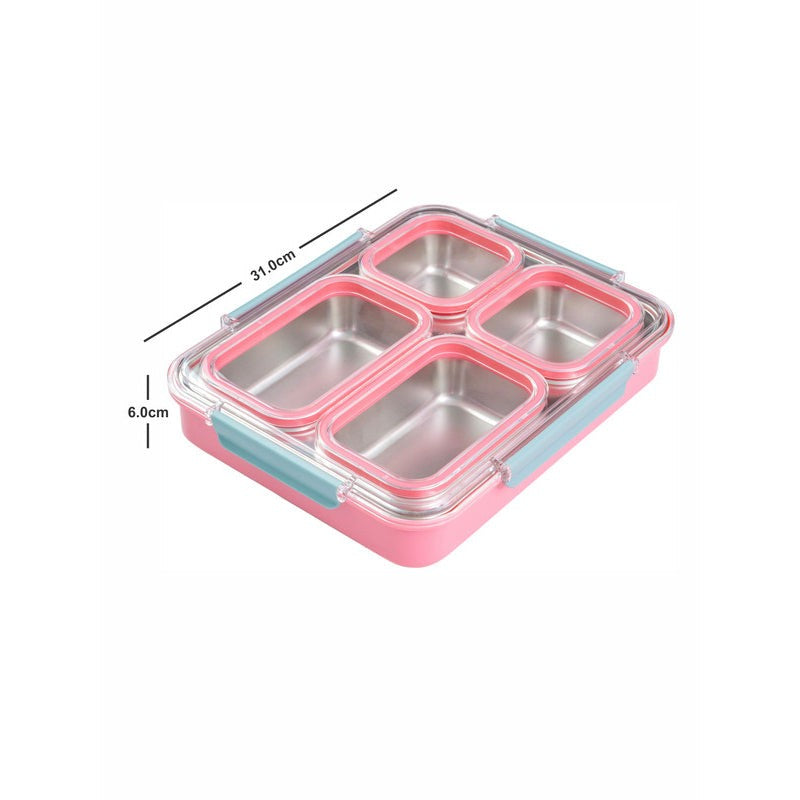 Agro Kids Leakproof Lunch Box with Compartments (Pink) - 1100 ML media 4