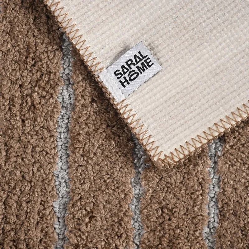 StripeEase Microfiber Bath Mats (Brown) - Set of Two media 4