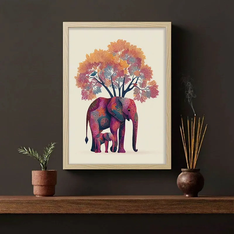 Gajra Canvas Wall Painting With Brown Frame media 3