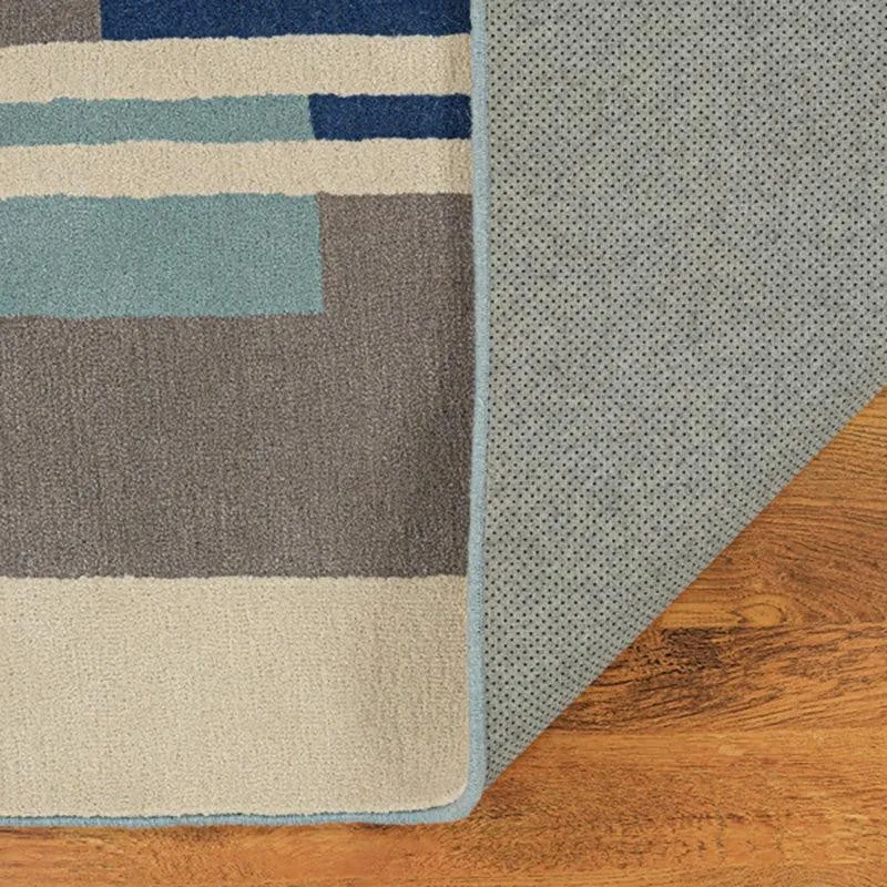 Melantho Hand Tufted Geometric Wool & Nylon Carpet - Blue & Grey media 5