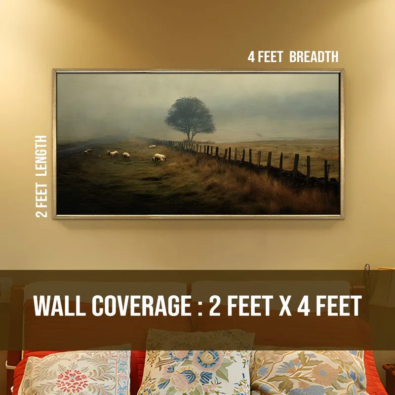Sheep Meadow Mist Scene Wall Art media 8