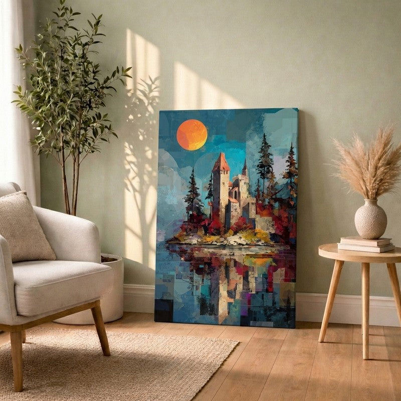 Serene Island Fortress Canvas Wall Art