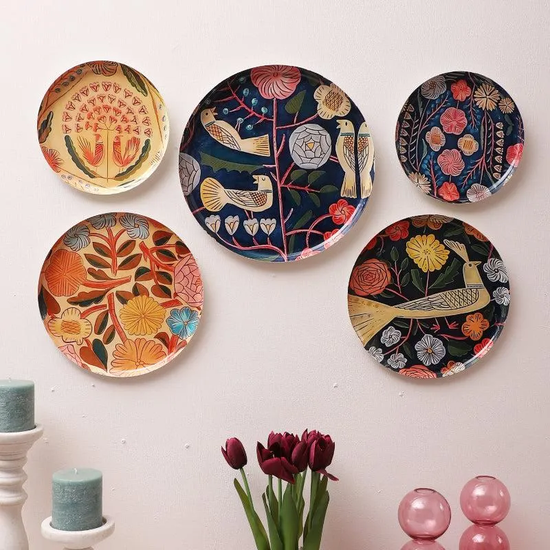 Lino Birdie Iron Wall Plate - Set Of Five media 1