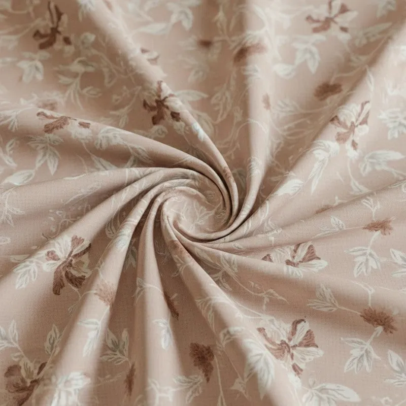 Carmilla Floral Cotton Bedsheet (Brown) - 180 TC media 5
