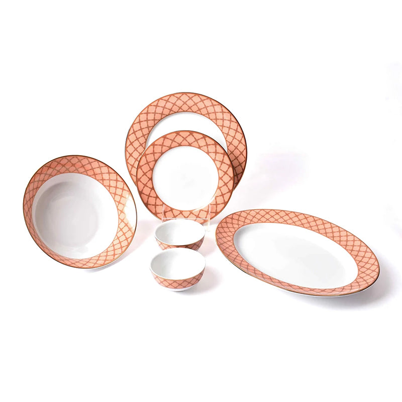 Angel Rope 24k Gold Brushed Porcelain Dinner Set - 21 Piece Set media 11