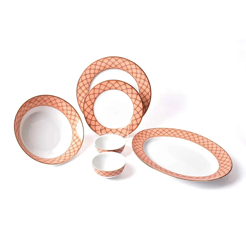 Angel Rope 24k Gold Brushed Porcelain Dinner Set - 21 Piece Set media 11