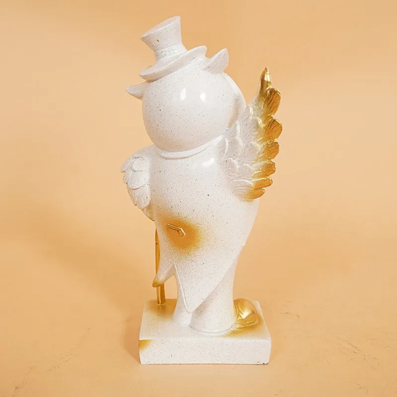 Charming White Owl Resin Showpiece media 8