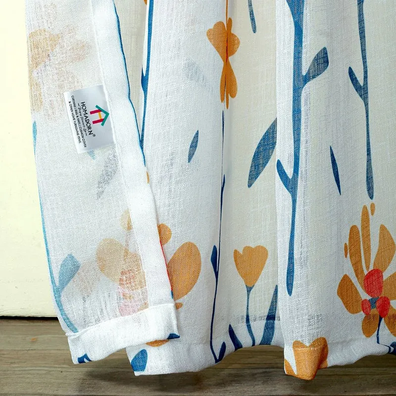 Sunara Linen Texture Polyester Sheer Curtain - Set Of Two media 8